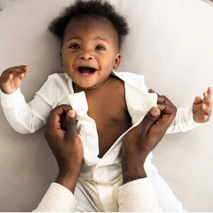 Simply Magnetic Me Footie/sleeper 0-3 month Organic Cotton White